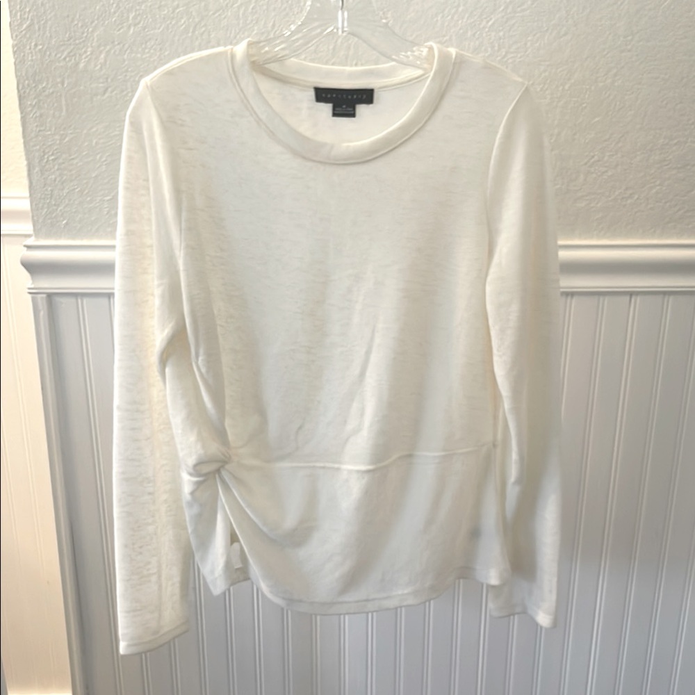 Sanctuary light cream colored long sleeve top - medium